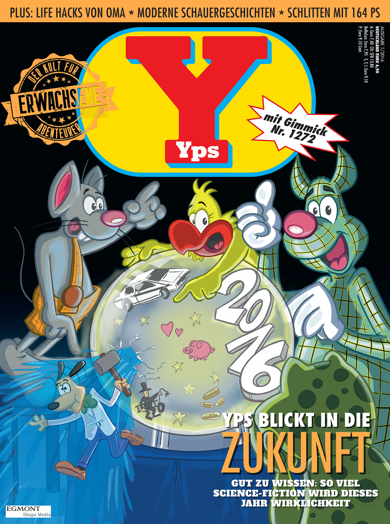 Yps 1272 (01/ 2016): Das Yps-Mobil mit Aufziehmotor