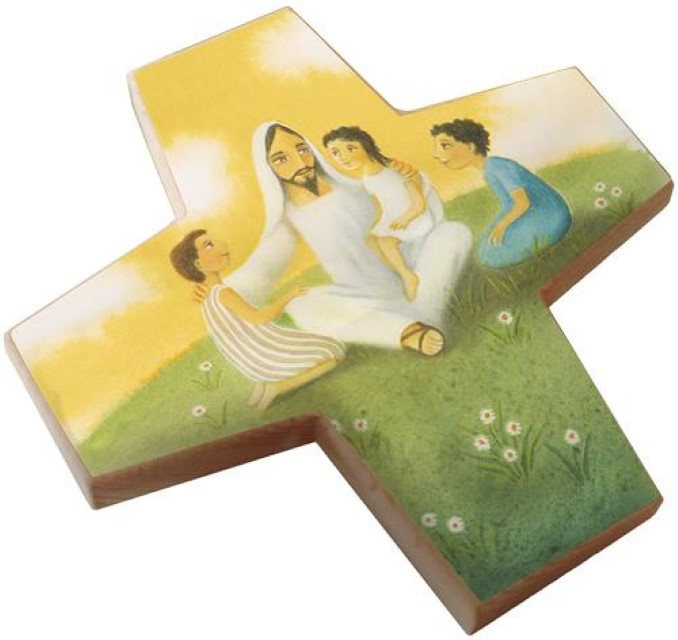 Meine Erstkommunion, HolzKreuz 'Lasst die Kinder zu mir kommen!'