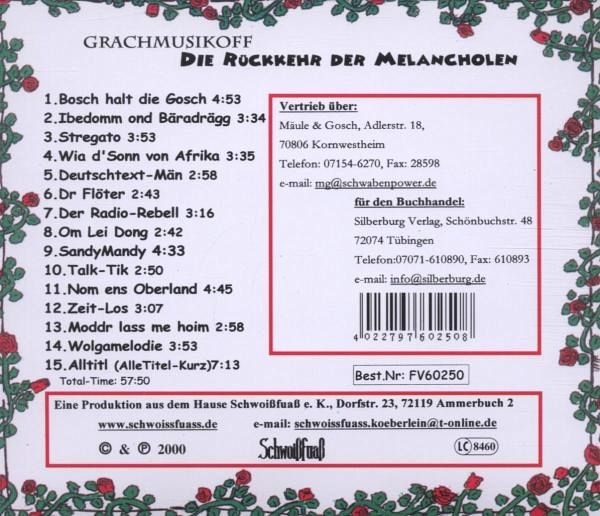 Grachmusikoff: Die Rückkehr der Melancholen (CD) – Bild 2